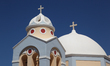 Catholic Cathedral of Saint John the Baptist in the village of Fira (Thera) on Santorini I...