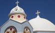 Catholic Cathedral of Saint John the Baptist in the village of Fira (Thera) on Santorini I...