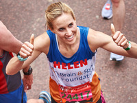 Helen Glover smiles after completing the Virgin London Marathon on April 23, 2017 in London, England. (