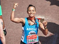 Adele Roberts poses for a photo after completing the Virgin London Marathon on April 23, 2017 in London, England. (