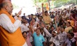 National President of Bharatiya Janata Party (BJP), Amit Shah meets  party workes in slum...