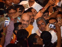National President of Bharatiya Janata Party (BJP), Amit Shah meets  party workers  in Kolkata , India on Wednesday , 26th April , 2017.The...