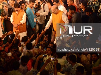 National President of Bharatiya Janata Party (BJP), Amit Shah meets  party workers  in Kolkata , India on Wednesday , 26th April , 2017.The...