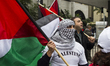 Palestinians protest against the offensive made by Israel in Gaza. In the past week, Israe...