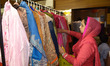 India Muslim women part in the Garment shale at the a mega Garment Shale Exhibition at cit...
