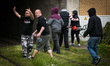 Neonazi demonstration blocked in Halle, Germany, on 1st May 2017.  The far right party Die...