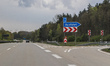 Vehicles going to Autobahndreieck Spreewald at the German 'Autobahn' no. 13 motorway are s...