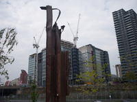 The Artwork titled 'Since 9/11' is pictured at Queen Elizabeth Olympic Park, London on May 2, 2017. It was created by artist Miya Ando, usin...