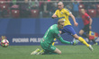 Jasmin Buric (Lech), Luka Zarandia (Arka), goal,  during Polish FA Cup, final match Arka G...