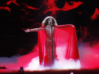 Tamara Gachechiladze from Georgia performs with the song "Keep The Faith", during the First Semi Final of the Eurovision Song Contest, in Ki...