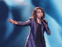 Isaiah from Australia performs with the song "Don't Come Easy", during the First Semi Final of the Eurovision Song Contest, in Kiev, Ukraine...