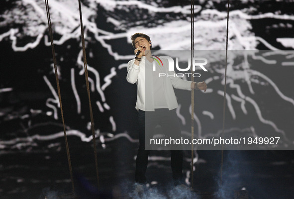 Brendan Murray from Ireland performs with the song "Dying to Try", during the Second Semi-Final of the Eurovision Song Contest, in Kiev, Ukr...