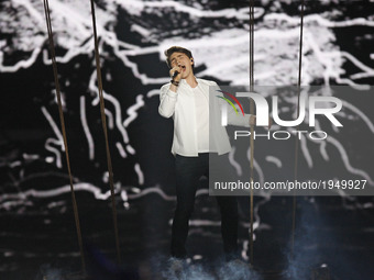 Brendan Murray from Ireland performs with the song "Dying to Try", during the Second Semi-Final of the Eurovision Song Contest, in Kiev, Ukr...