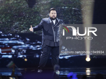 Jacques Houdek from Croatia performs with the song "My Friend", during the Second Semi-Final of the Eurovision Song Contest, in Kiev, Ukrain...