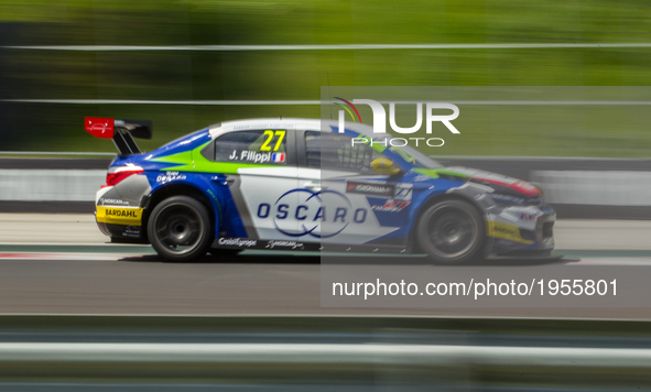 John Filippi of France and Sébastien Loeb Racing driver during the race on the Hungarian WTCC Grand Prix race day at Hungaroring on May 14,...
