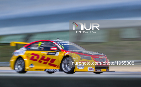 Tom Coronel of Netherland and ROAL Motorsport driver during the race on the Hungarian WTCC Grand Prix race day at Hungaroring on May 14, 201...
