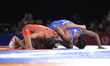 Azhar Hussain for Pakistan competes against Gayan Kathurangana for Sri Lanka at Wrestling...