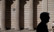 people past the bank of England  in London, on May 16, 2017. 