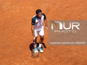 Tennis ATP Internazionali d'Italia BNL Second Round
Nicolas Almagro (SPA) injured during the match vs Rafa Nadal (SPA) at Foro Italico in R...