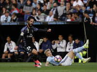  Francisco Roman "Isco" midfielder of Real Madrid (22) battles for the ball with Daniel Wass midfielder of Celta de Vigo (18) during the La...