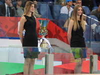 The Coppa Italia, trophy arrived at its seventies edition before the final between Juventus FC and SS Lazio at Olympic Stadium on may 17, 20...