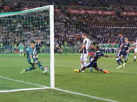 The Lazio goalkeeper Thomas Strakosha (SS Lazio)  neutralizes a shot  by Gonzalo Higuain (Juventus FC) during the Italian Cup final between...