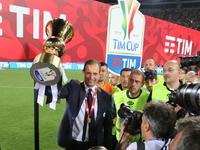 Massimiliano Allegri, head coach of Juventus FC,  celebrates the Coppa Italia victory after the final between Juventus FC and SS Lazio at th...
