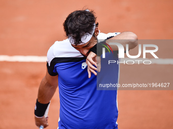 Fabio Fognini (ITA) looks dejected during the match against Alexander Zverev (GER) at the ATP World Tour Masters 1000 Internazionali BNL D'I...
