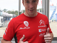 Kris Meeke during the quick interviews of WRC Vodafone Rally de Portugal 2017, at Matosinhos in Portugal on May 18, 2017. (