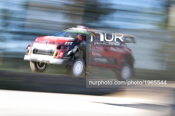 Kris Meeke and Paul Nagle in Citroen C3 WRC of Citroen Total Aby Dhabi WRT in action during the shakedown of WRC Vodafone Rally de Portugal...