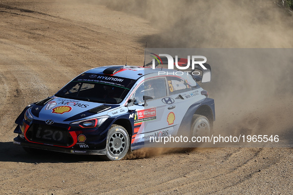Thierry Neuville and Nicolas Gilsoul in Hyundai i20 Coupe WRC of Hyundai Motorsport in action during the shakedown of WRC Vodafone Rally de...