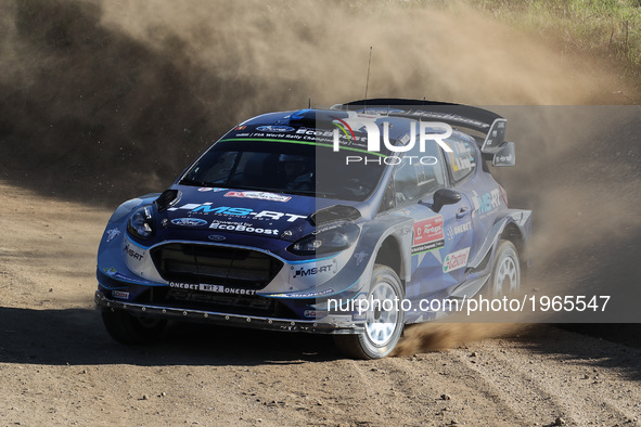 Ott Tanak and Raigo Molder in Ford Fiesta WRC of M-Sport World Rally Team in action during the shakedown of WRC Vodafone Rally de Portugal 2...