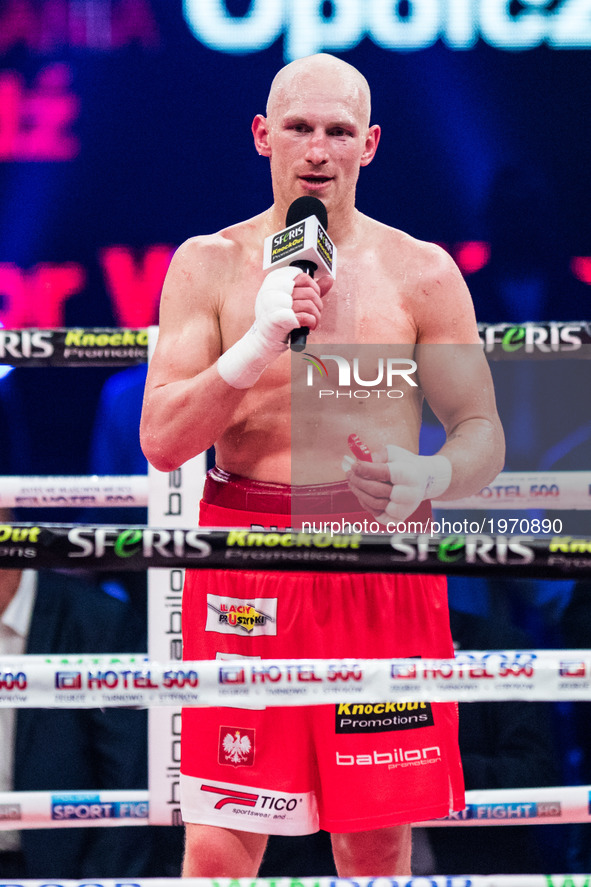 Diablo Wlodarczyk (POL)  during the  IBF Cruiserweight final Eliminator match at Poznan Boxing Night, in Poznan, Poland, on 20 May 2017.  