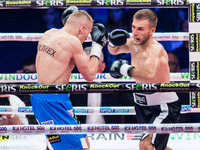 Przemyslaw Runowski (POL) fight against Alain Charvet (SUI)  at Poznan Boxing Night gala, in Poznan, Poland, on 20 May 2017.  (