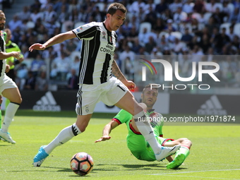 Mario Mandzukic (Juventus FC) in action during the Serie A football match between Juventus FC and FC Crotone at Juventus Stadium on may 21,...
