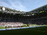 Juventus team and Crotone team pose in order to be photographed before the Serie A football match n.37 JUVENTUS - CROTONE on 21/05/2017 at t...