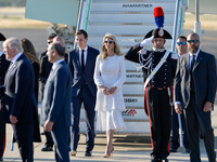Jared Kushner, senior White House adviser, and Ivanka Trump, assistant to U.S. President Donald Trump in Airport Fiumicino in  Rome on may 2...