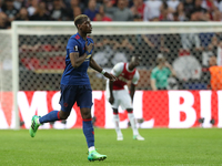 Manchester United's French midfielder Paul Pogba celebrates scoring during the UEFA Europa League final football match Ajax Amsterdam v Manc...