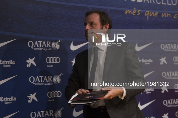 Sandro Rosell, former president of FC Barcelona in a file image of 2014, in Barcelona, Spain. 