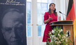 Melinda Gates speaks after being awarded with the Otto-Hahn Peace Medal at the town hall i...