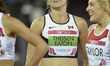Brianne Theisen-Eaton leads the Women's 200m in the Heptathlon at the 20th Commonwealth ga...