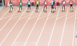 Athletes compete in the 100m race at the 20th Commonwealth games in Hamden Park in Glasgow...
