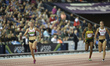 Brianne Theisen-Eaton leads the Women's 200m in the Heptathlon at the 20th Commonwealth ga...