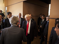 U.S. President Donald Trump shakes hands with italian Prime Minister Paolo Gentiloni  at the G7 Summit expanded session in Taormina, Sicily,...