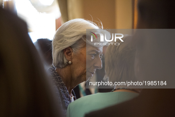 Head of the International Monetary Fund (IMF) Christine Lagarde at the G7 Summit expanded session in Taormina, Sicily, on May 27, 2017. 