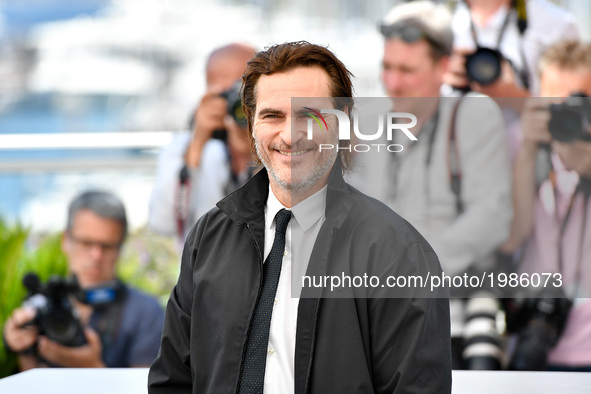 Actor Joaquin Phoenix of the film "You Were Never Really Here" poses for a photocall in Cannes, France on May 27, 2017. The film "You Were N...