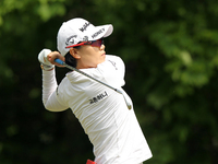 Jeong Eun Lee of Republic of Korea tees off on the 7th tee during the final round of the LPGA Volvik Championship at Travis Pointe Country C...