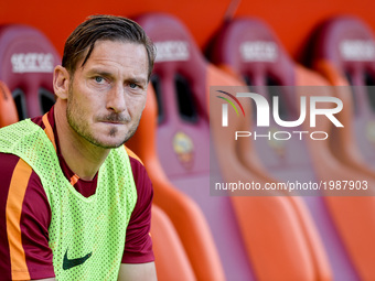 Francesco Totti of Roma on his last appearance in Rome after more than 20 years during the Serie A match between Roma and Genoa at Stadio Ol...