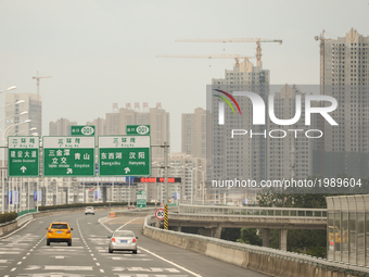 A view of Wuhan from the main ring road crossing the city.
On Monday, September 14, 2016 in Wuhan, China. (