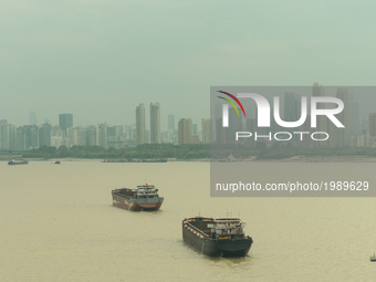 A panoramic view of Yangtze river and city of Wuhan, seen from the main ring road.
On Monday, September 14, 2016 in Wuhan, China. (